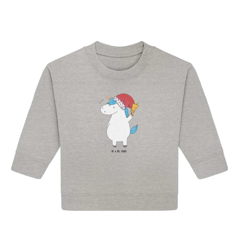 Organic Baby Pullover Einhorn Weihnachtsmann Baby Bullover, Baby Sweatshirt, Einhorn, Einhörner, Einhorn Deko, Pegasus, Unicorn, Gin, Schokolade, Schoki, Weihnachten, Weihnachtsmann, Nikolaus, Wunschzettel, Wunschliste, Feenstaub