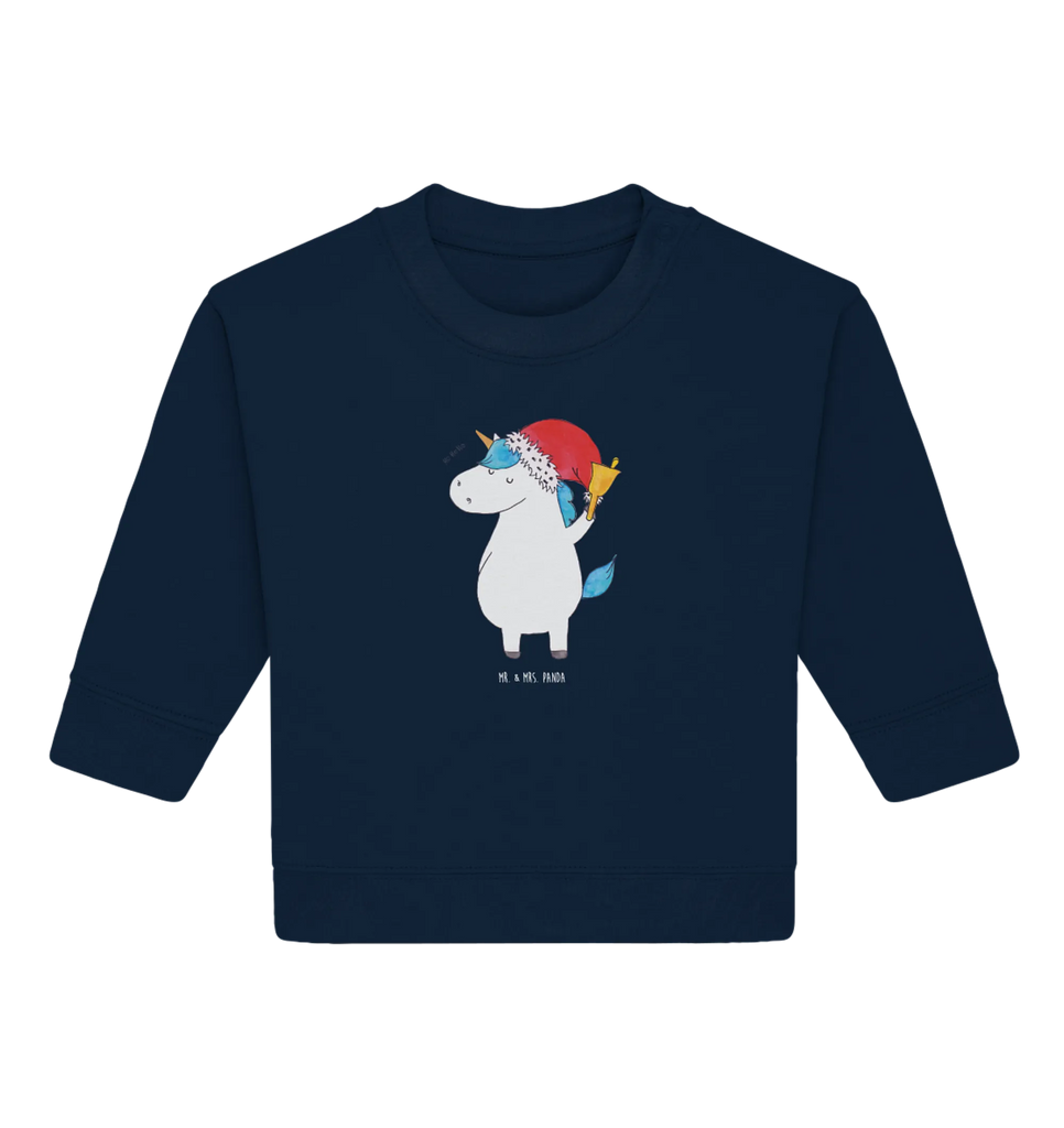 Organic Baby Pullover Einhorn Weihnachtsmann Baby Bullover, Baby Sweatshirt, Einhorn, Einhörner, Einhorn Deko, Pegasus, Unicorn, Gin, Schokolade, Schoki, Weihnachten, Weihnachtsmann, Nikolaus, Wunschzettel, Wunschliste, Feenstaub