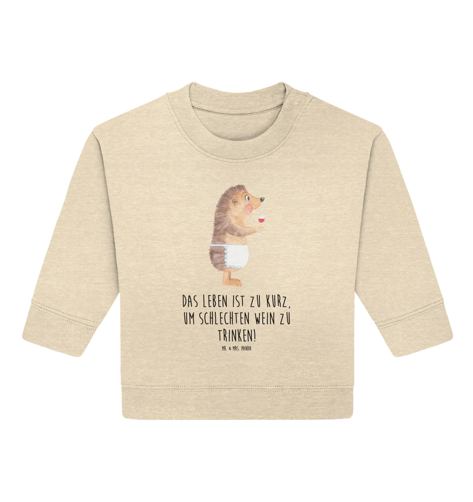 Organic Baby Pullover Igel Wein Baby Bullover, Baby Sweatshirt, Tiermotive, Gute Laune, lustige Sprüche, Tiere, Wein Spruch, Igel, Geschenk Weintrinker, Geschenk Weinliebhaber, Wein Deko, Weinglas, Rotwein, Weißwein, Wein trinken