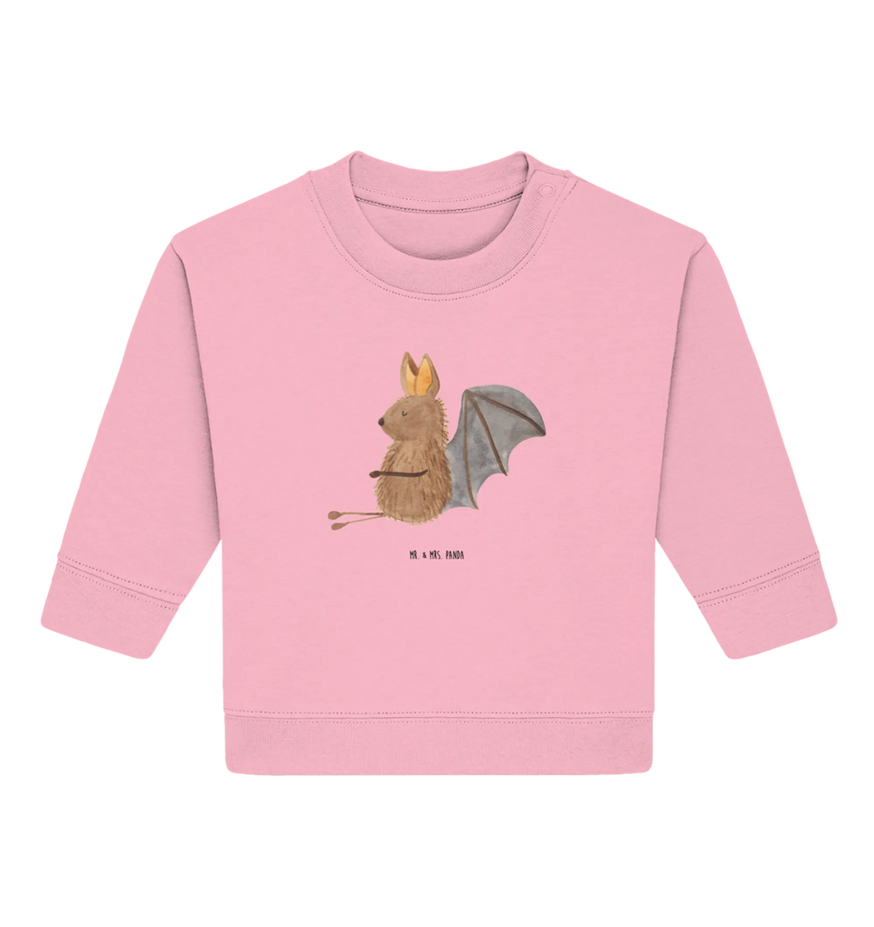 Organic Baby Pullover Fledermaus Sitzen Baby Bullover, Baby Sweatshirt, Tiermotive, Gute Laune, lustige Sprüche, Tiere, Fledermaus, Fledermäuse, Motivation, entspannen