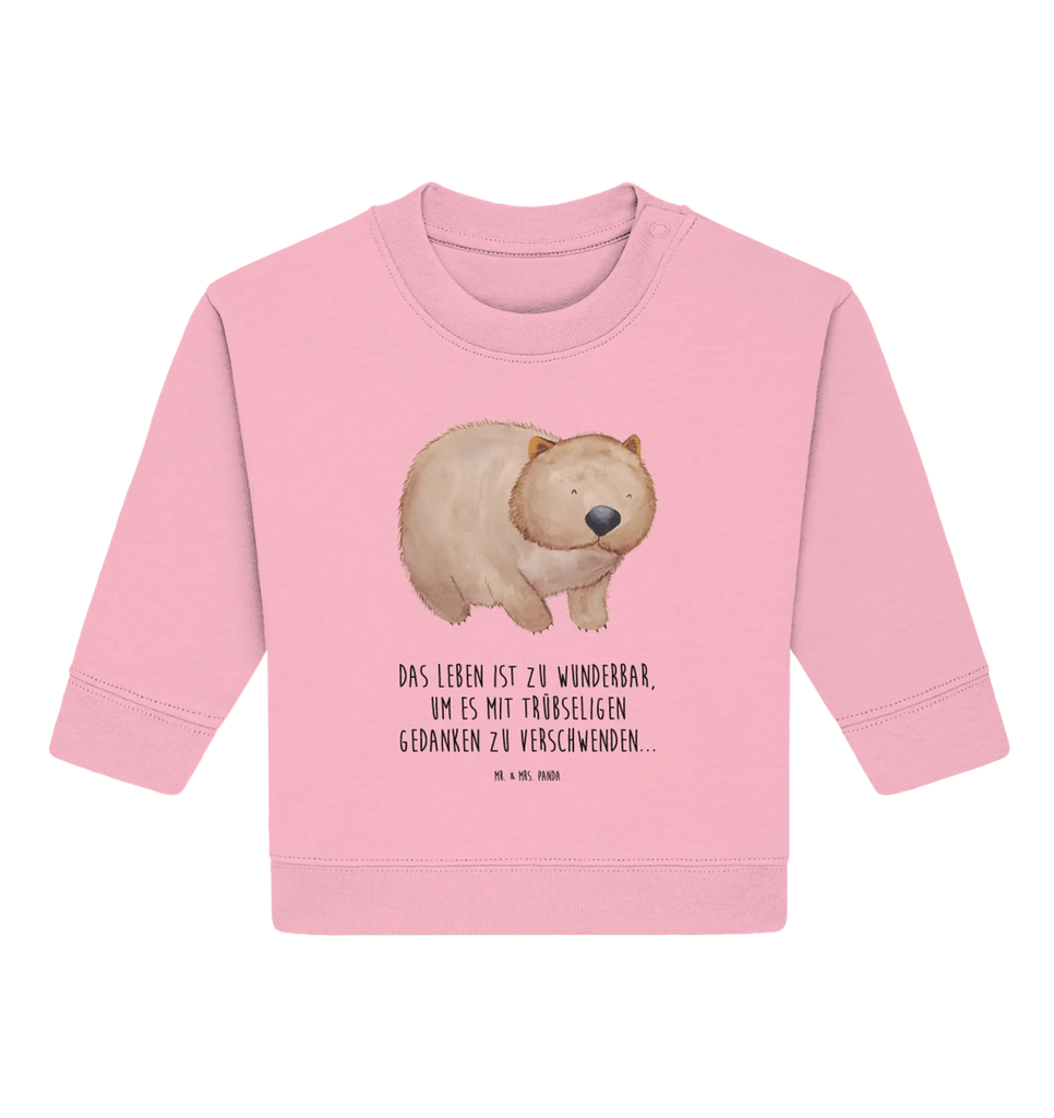 Organic Baby Pullover Wombat Baby Bullover, Baby Sweatshirt, Tiermotive, Gute Laune, lustige Sprüche, Tiere, Wombat, Das Leben ist schön, Motivation, Spruch, Australien