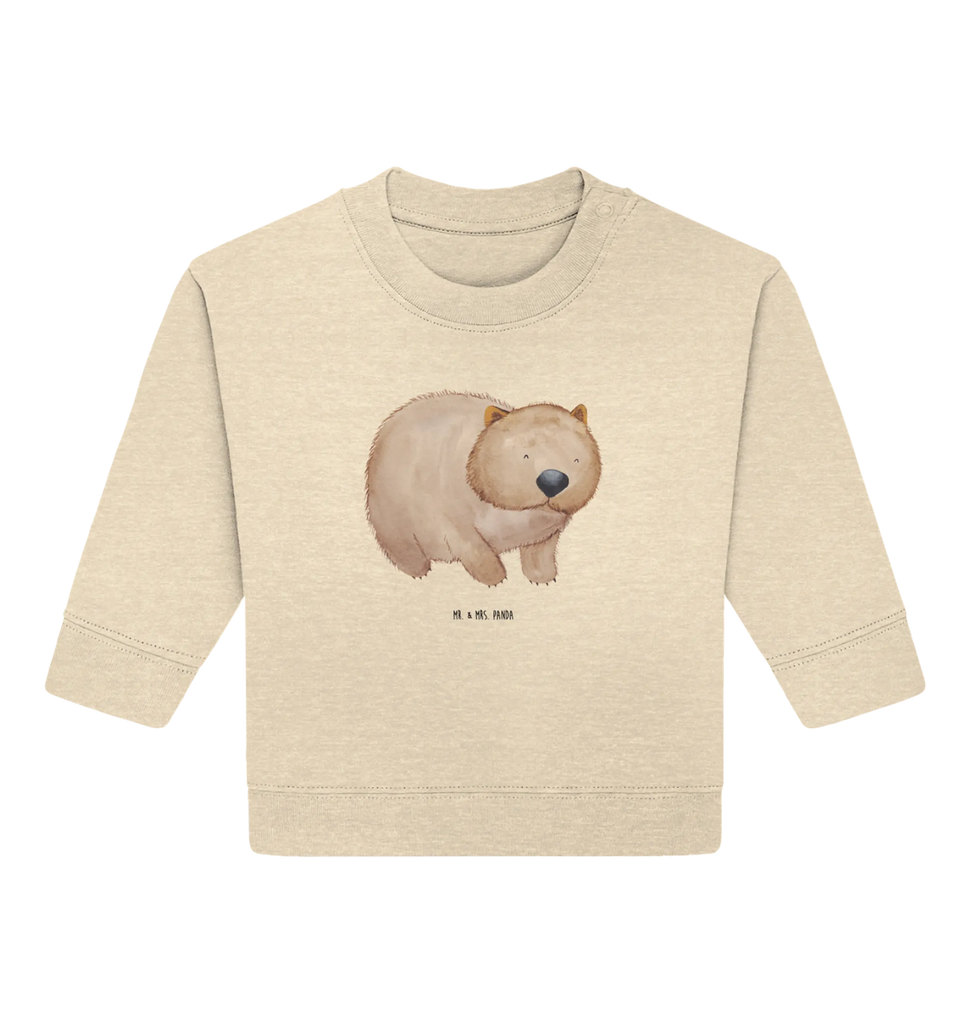 Organic Baby Pullover Wombat Baby Bullover, Baby Sweatshirt, Tiermotive, Gute Laune, lustige Sprüche, Tiere, Wombat, Das Leben ist schön, Motivation, Spruch, Australien