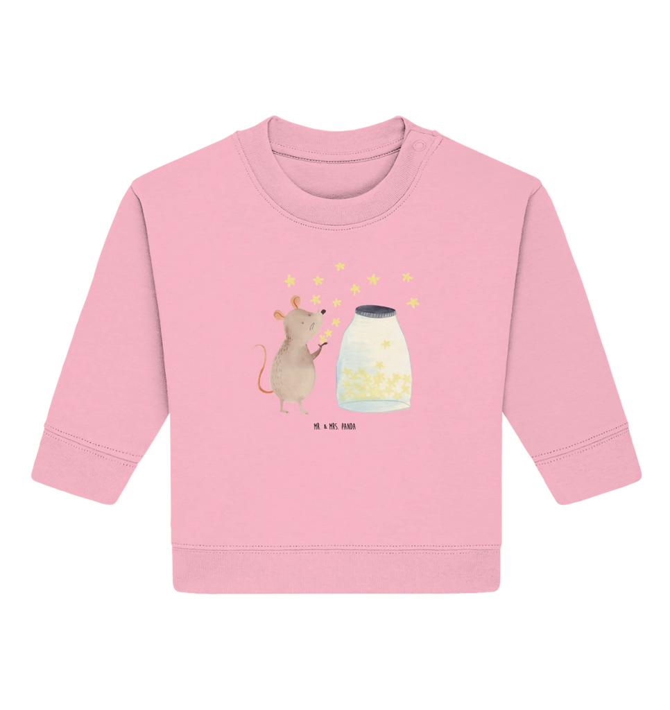 Organic Baby Pullover Maus Sterne Baby Bullover, Baby Sweatshirt, Tiermotive, Gute Laune, lustige Sprüche, Tiere, Maus, Sterne, Wunsch, Kind, Taufe, Taufgeschenk, Geburt, Schwangerschaft, erstes Kind, Kindergeburtstag, Geburtstag, Hoffnung, Träume