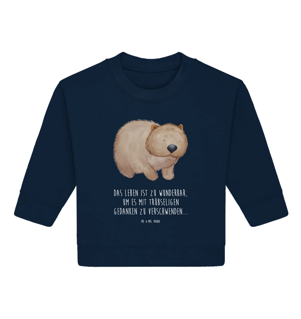 Organic Baby Pullover Wombat Baby Bullover, Baby Sweatshirt, Tiermotive, Gute Laune, lustige Sprüche, Tiere, Wombat, Das Leben ist schön, Motivation, Spruch, Australien