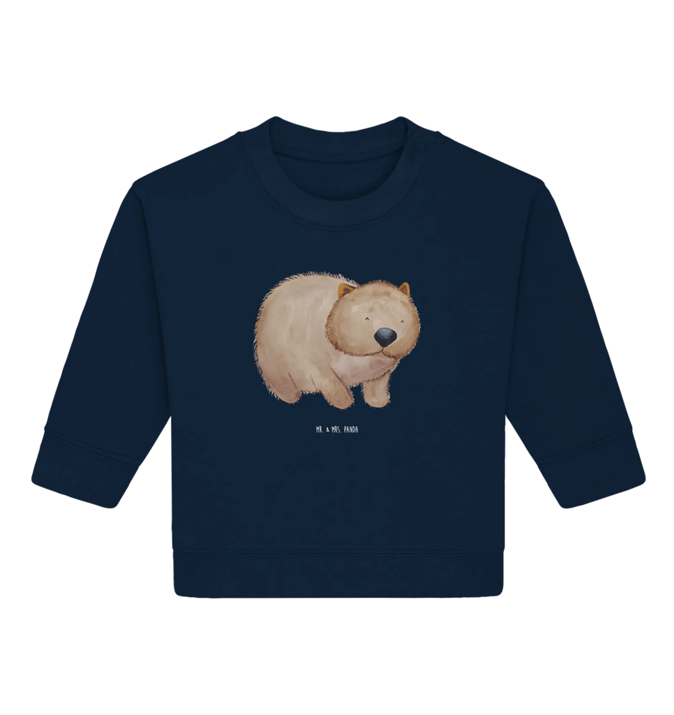 Organic Baby Pullover Wombat Baby Bullover, Baby Sweatshirt, Tiermotive, Gute Laune, lustige Sprüche, Tiere, Wombat, Das Leben ist schön, Motivation, Spruch, Australien