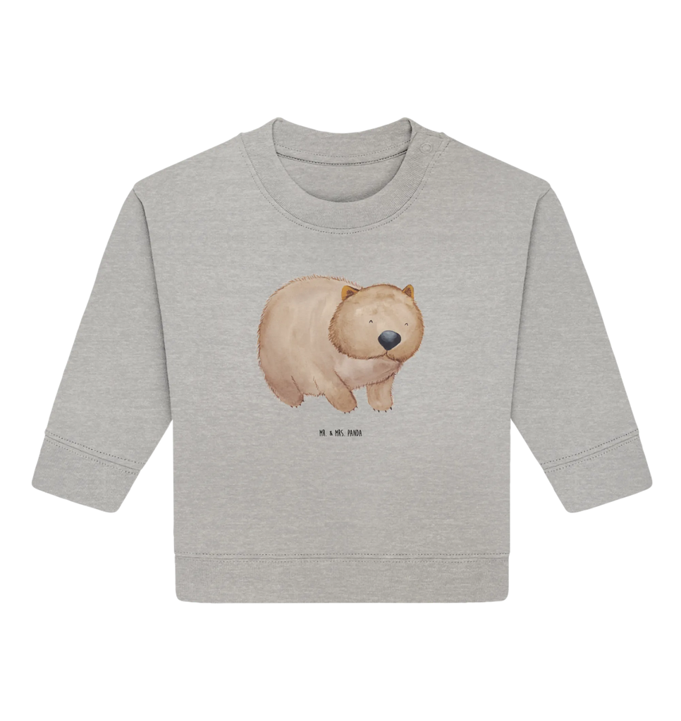 Organic Baby Pullover Wombat Baby Bullover, Baby Sweatshirt, Tiermotive, Gute Laune, lustige Sprüche, Tiere, Wombat, Das Leben ist schön, Motivation, Spruch, Australien