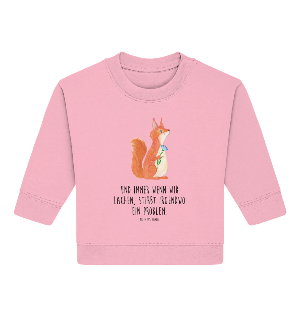 Organic Baby Pullover Eichhörnchen Blume Baby Bullover, Baby Sweatshirt, Tiermotive, Gute Laune, lustige Sprüche, Tiere, Eichhörnchen, Eichhorn, Spruch positiv, Lachen, Spaß, Motivation Sprüche, Motivation Bilder, glücklich Spruch, Spruch Deko