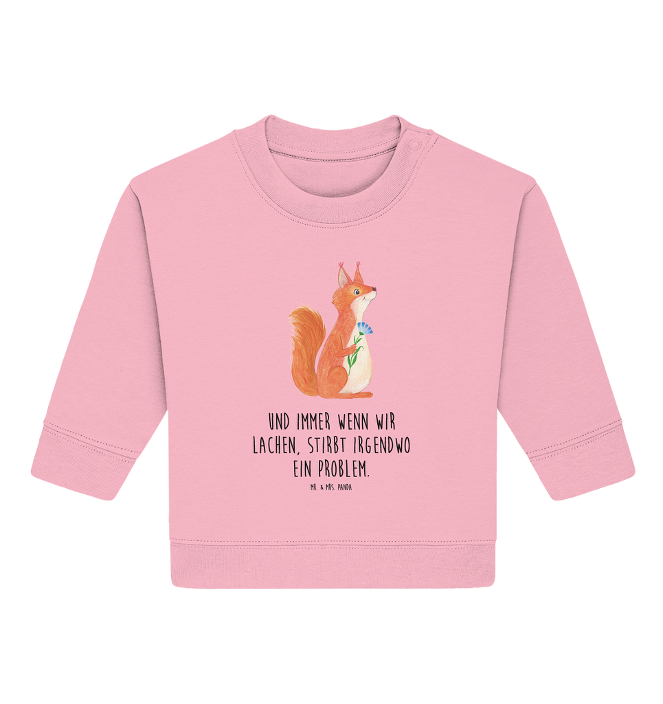 Organic Baby Pullover Eichhörnchen Blume Baby Bullover, Baby Sweatshirt, Tiermotive, Gute Laune, lustige Sprüche, Tiere, Eichhörnchen, Eichhorn, Spruch positiv, Lachen, Spaß, Motivation Sprüche, Motivation Bilder, glücklich Spruch, Spruch Deko