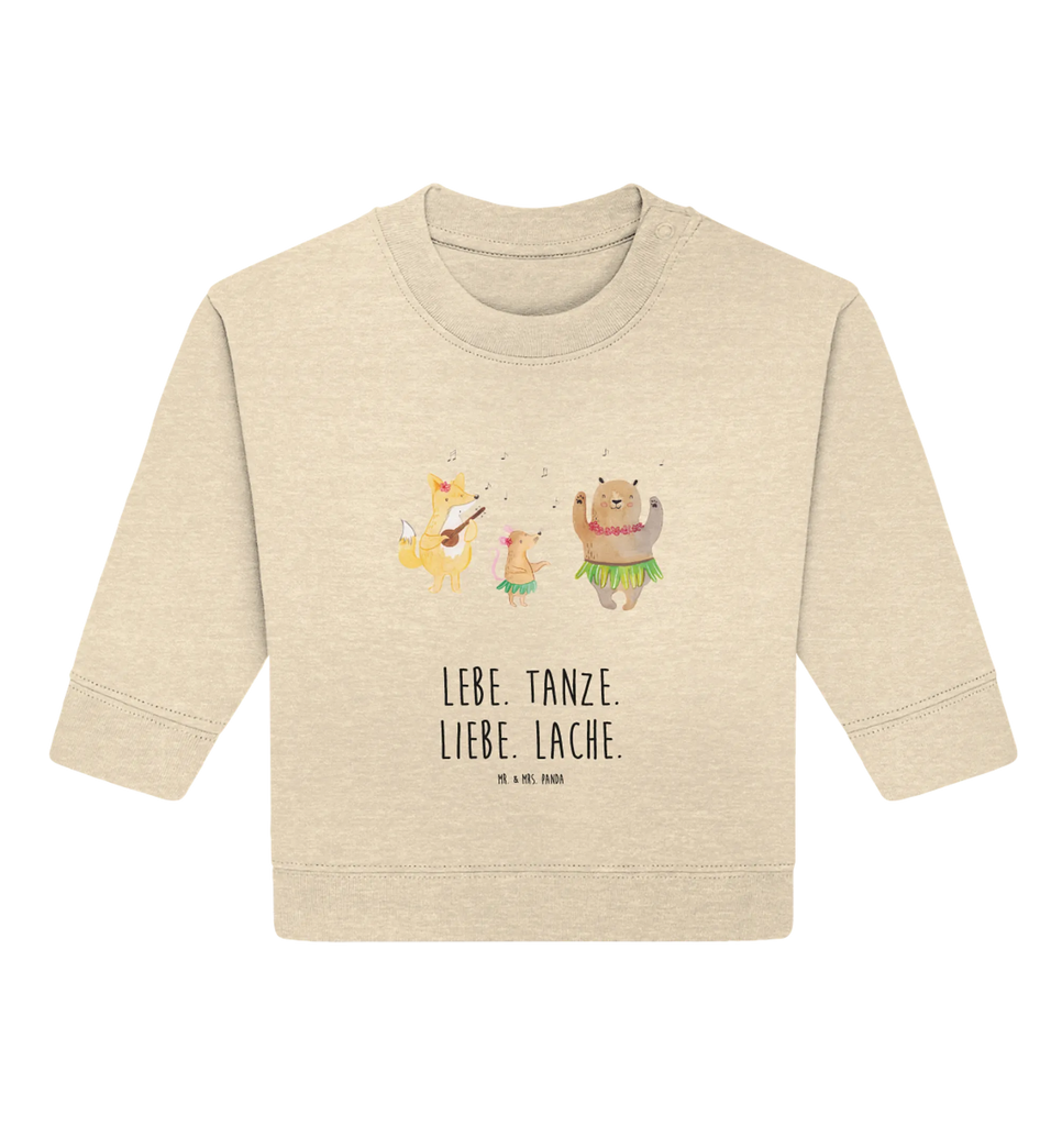 Organic Baby Pullover Waldtiere Aloha Baby Bullover, Baby Sweatshirt, Tiermotive, Gute Laune, lustige Sprüche, Tiere, Wald, Waldtiere, Musik, Aloha, Bär, Hase, Igel, Tanzen, Leben, Lachen