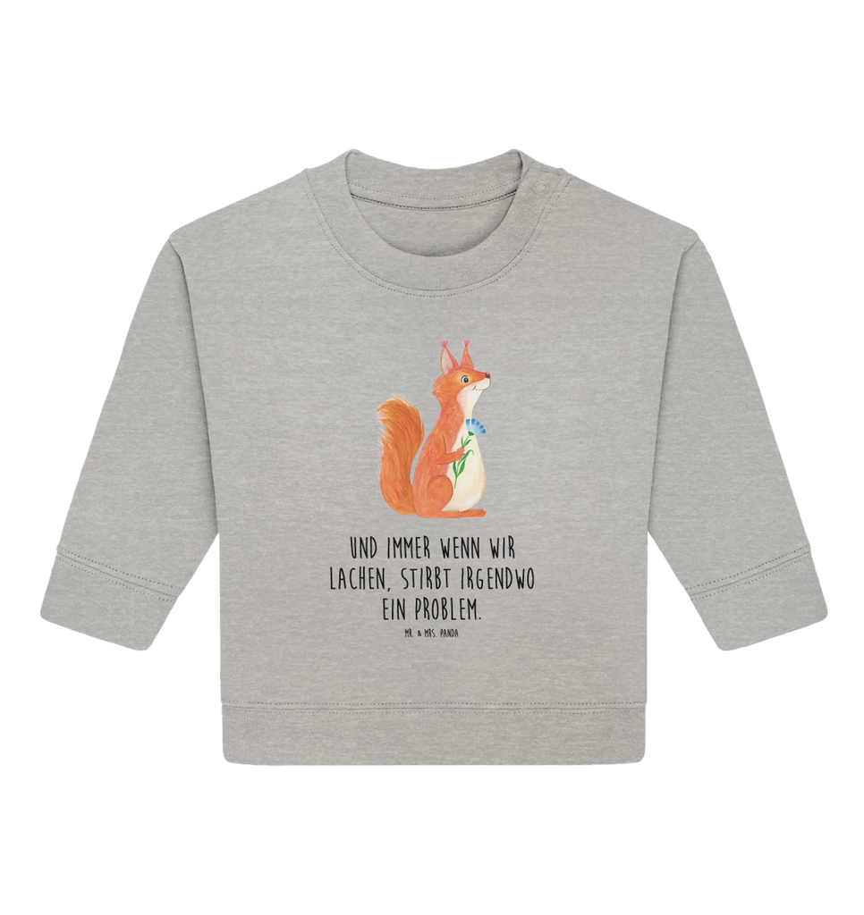 Organic Baby Pullover Eichhörnchen Blume Baby Bullover, Baby Sweatshirt, Tiermotive, Gute Laune, lustige Sprüche, Tiere, Eichhörnchen, Eichhorn, Spruch positiv, Lachen, Spaß, Motivation Sprüche, Motivation Bilder, glücklich Spruch, Spruch Deko