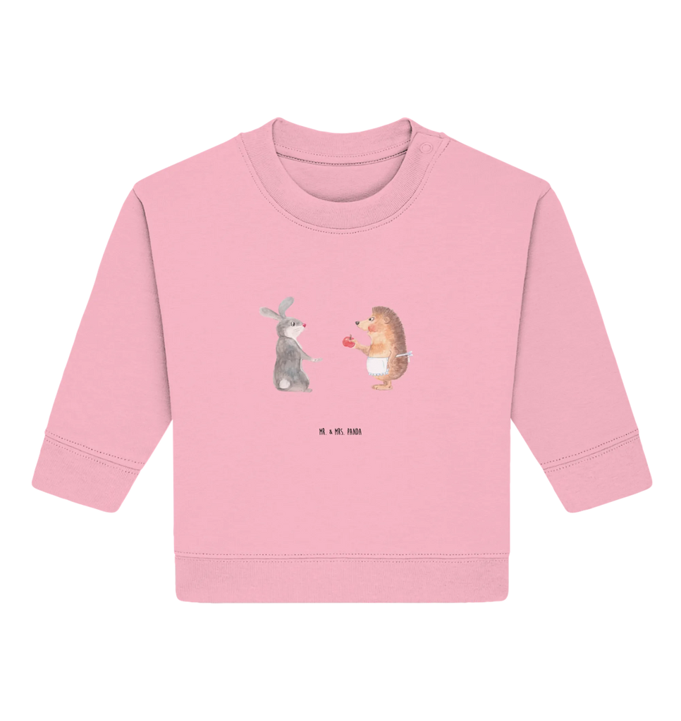 Organic Baby Pullover Hase Igel Baby Bullover, Baby Sweatshirt, Tiermotive, Gute Laune, lustige Sprüche, Tiere, Igel und Hase, Igel, Hase, Liebe Spruch, Liebeskummer Geschenk, Herzschmerz, Trösten, Trennungsschmerz, Spruch romantisch