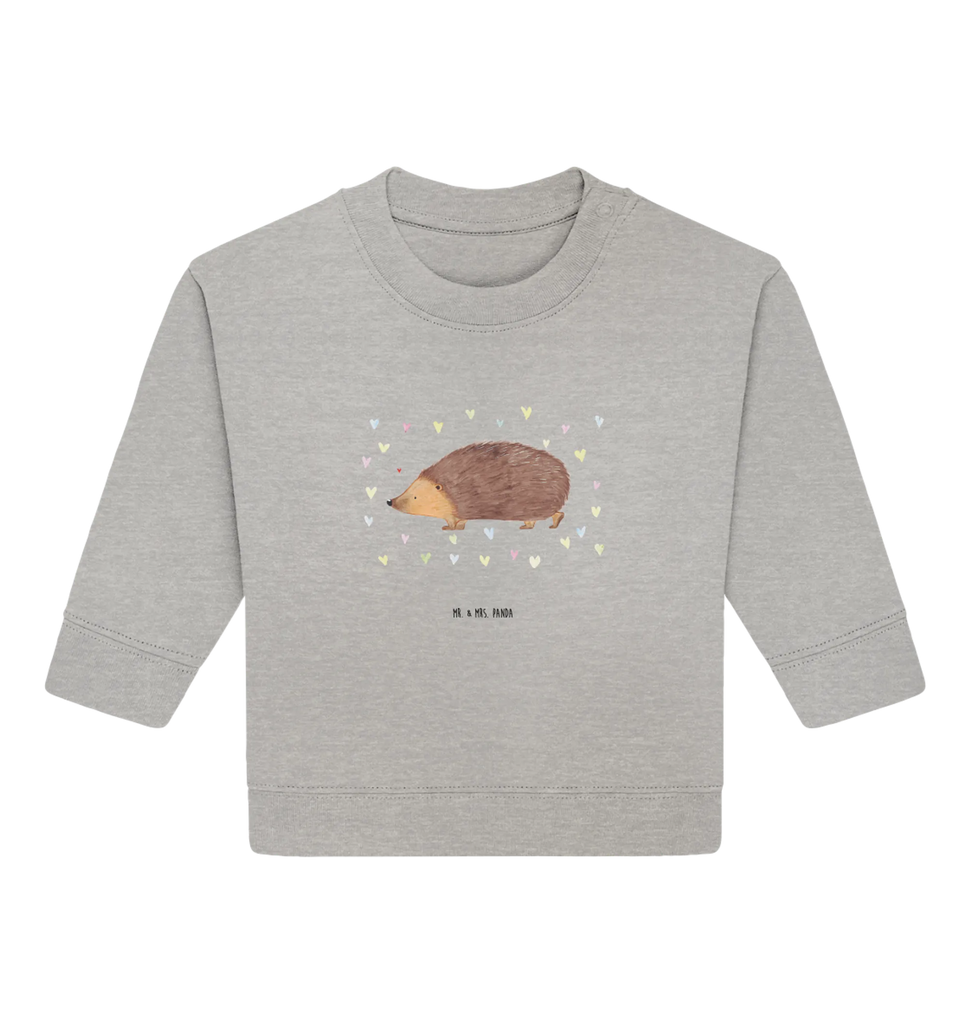 Organic Baby Pullover Igel Herzen Baby Bullover, Baby Sweatshirt, Tiermotive, Gute Laune, lustige Sprüche, Tiere, Liebe, Herz, Herzen, Igel, Vertrauen, Kuss, Leben