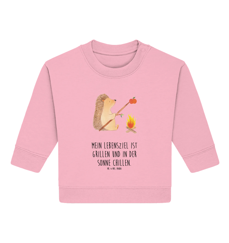 Organic Baby Pullover Igel Grillen Baby Bullover, Baby Sweatshirt, Tiermotive, Gute Laune, lustige Sprüche, Tiere, Igel, Grillen, Ziele, Motivation, arbeitslos, Sinn des Lebens, Spruch