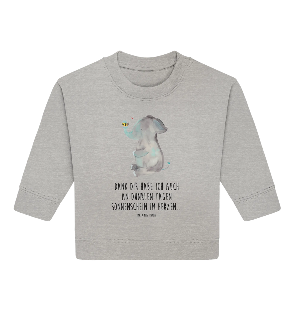 Organic Baby Pullover Elefant Biene Baby Bullover, Baby Sweatshirt, Tiermotive, Gute Laune, lustige Sprüche, Tiere, Elefant, Biene, Liebe, Liebesbeweis, Jahrestag, Liebesgeschenk, Heiratsantrag, Hochzeitsgeschenk, Liebesspruch