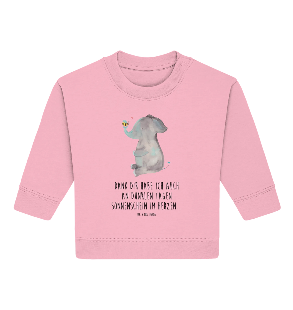 Organic Baby Pullover Elefant Biene Baby Bullover, Baby Sweatshirt, Tiermotive, Gute Laune, lustige Sprüche, Tiere, Elefant, Biene, Liebe, Liebesbeweis, Jahrestag, Liebesgeschenk, Heiratsantrag, Hochzeitsgeschenk, Liebesspruch