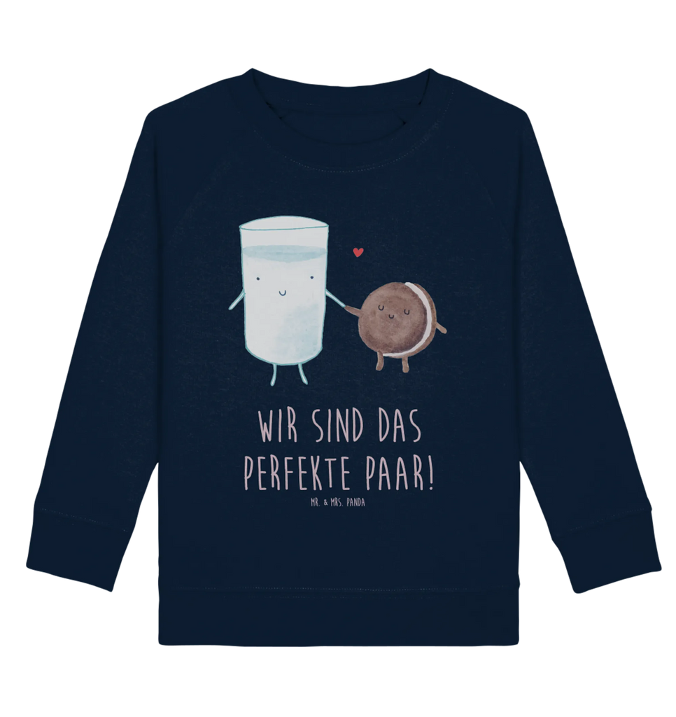 Organic Kinder Pullover Milch & Keks Kinder Pullover, Kinder Sweatshirt, Jungen, Mädchen, Tiermotive, Gute Laune, lustige Sprüche, Tiere, Milk, Cookie, Milch, Keks, Kekse, Kaffee, Einladung Frühstück, Motiv süß, romantisch, perfektes Paar