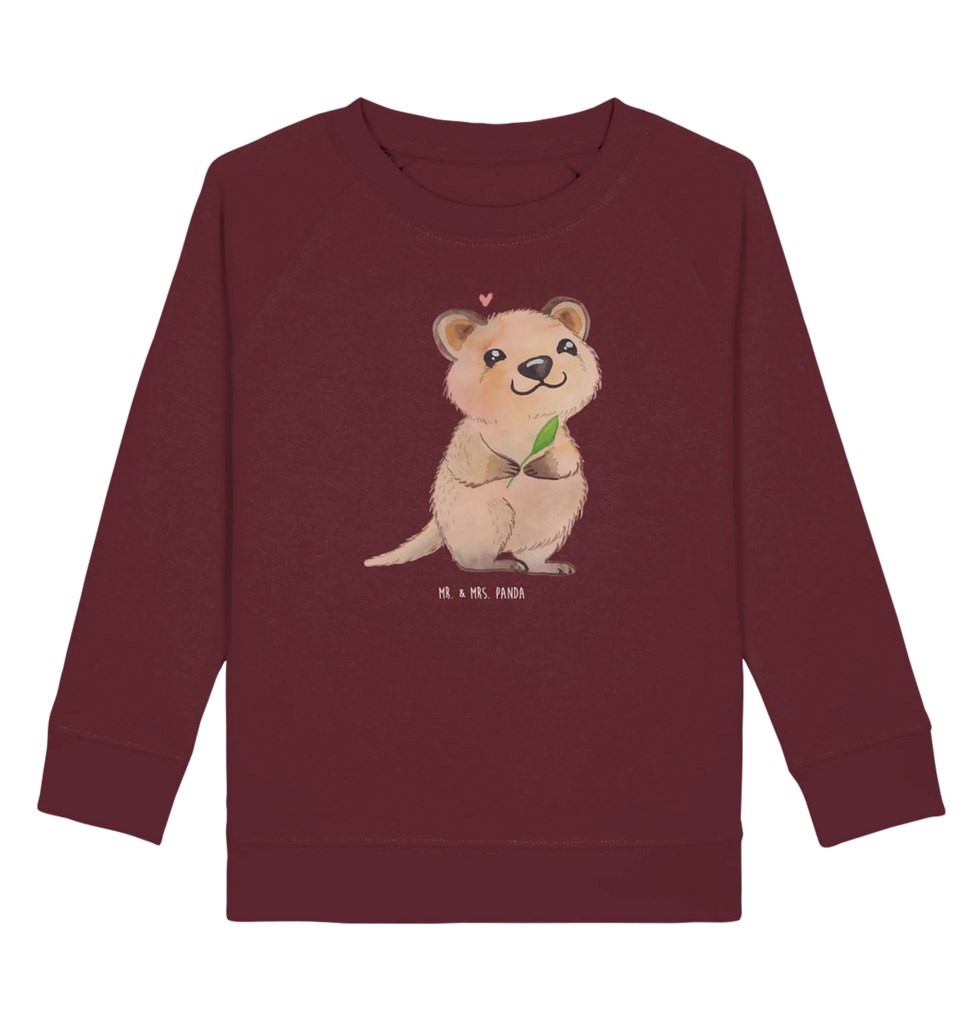 Organic Kinder Pullover Quokka Happy Kinder Pullover, Kinder Sweatshirt, Jungen, Mädchen, Tiermotive, Gute Laune, lustige Sprüche, Tiere, Quokka, Verschieben, Aufschieberitis, Lustiger Spruch, Niedliches Tier, Dinge erledigen