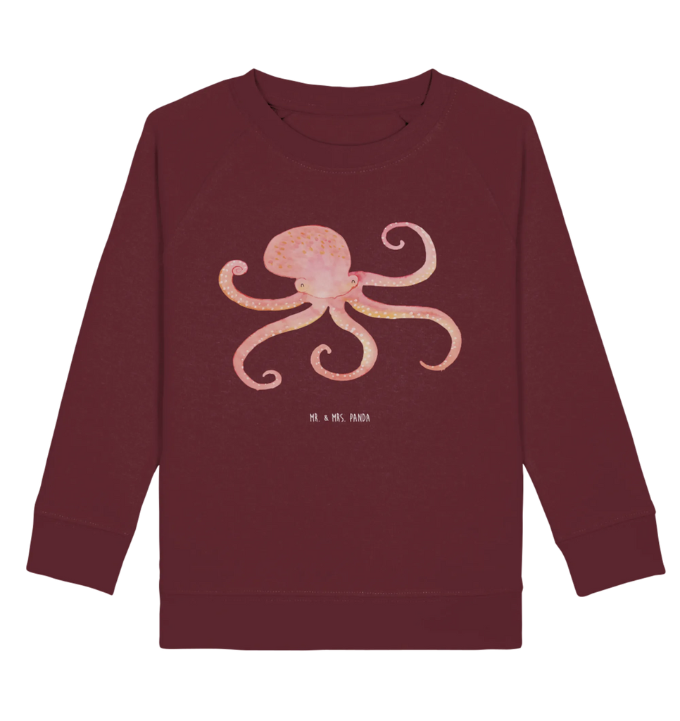 Organic Kinder Pullover Tintenfisch Kinder Pullover, Kinder Sweatshirt, Jungen, Mädchen, Tiermotive, Gute Laune, lustige Sprüche, Tiere, Meer, Meerestier, Krake, Tintenfisch, Arme, Wasser, Ozean