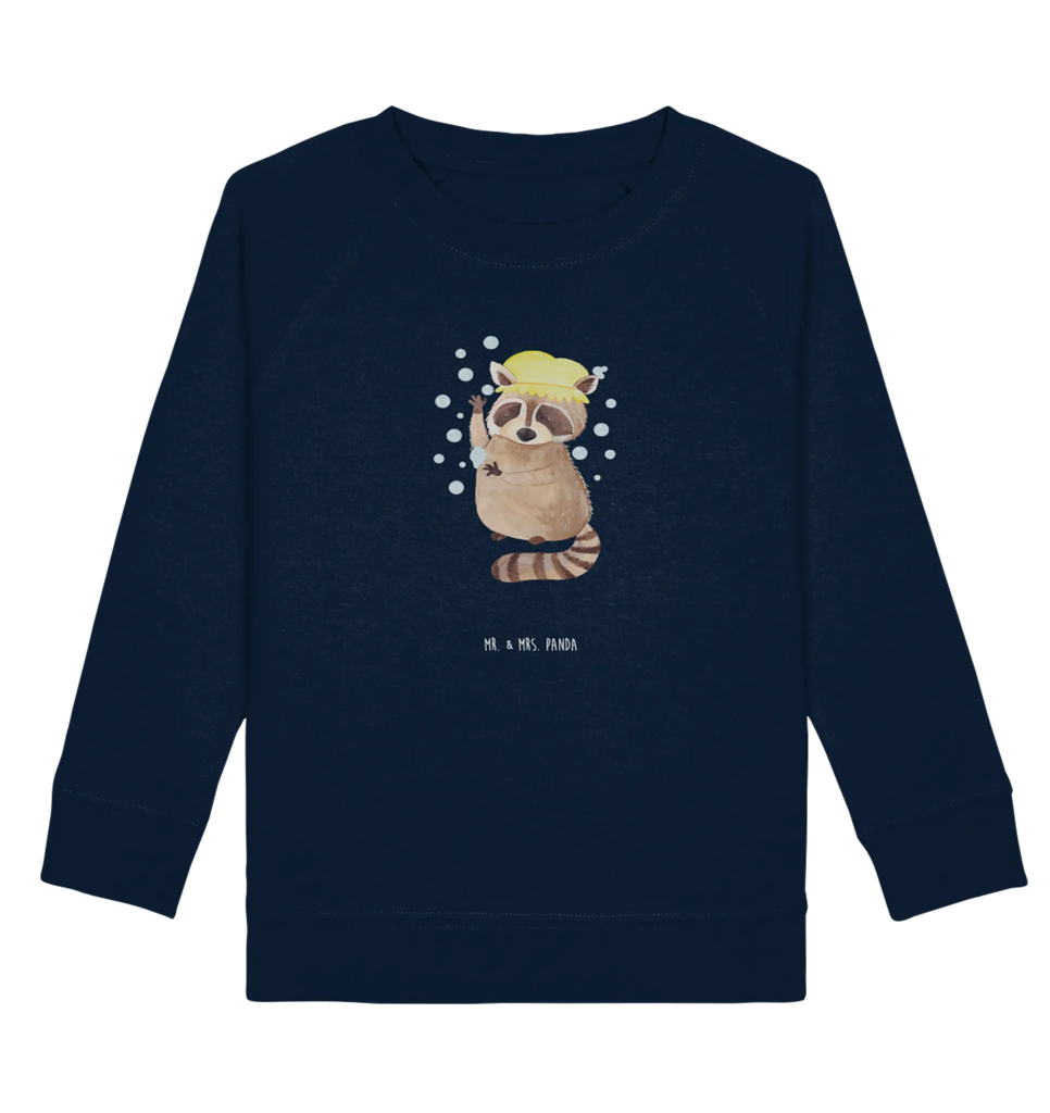 Organic Kinder Pullover Waschbär Kinder Pullover, Kinder Sweatshirt, Jungen, Mädchen, Tiermotive, Gute Laune, lustige Sprüche, Tiere, Waschbär, Tagträumen, Plan, Fröhlich, waschen, Seifenblasen