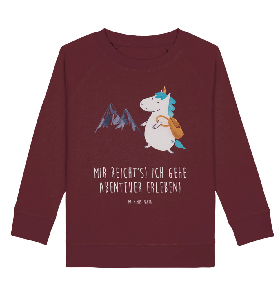 Organic Kinder Pullover Einhorn Bergsteiger Kinder Pullover, Kinder Sweatshirt, Jungen, Mädchen, Einhorn, Einhörner, Einhorn Deko, Pegasus, Unicorn, Bergsteiger, Abenteuer, Berge, Abenteurer, Weltenbummler, Weltreise, Reisen, Urlaub, Entdecker