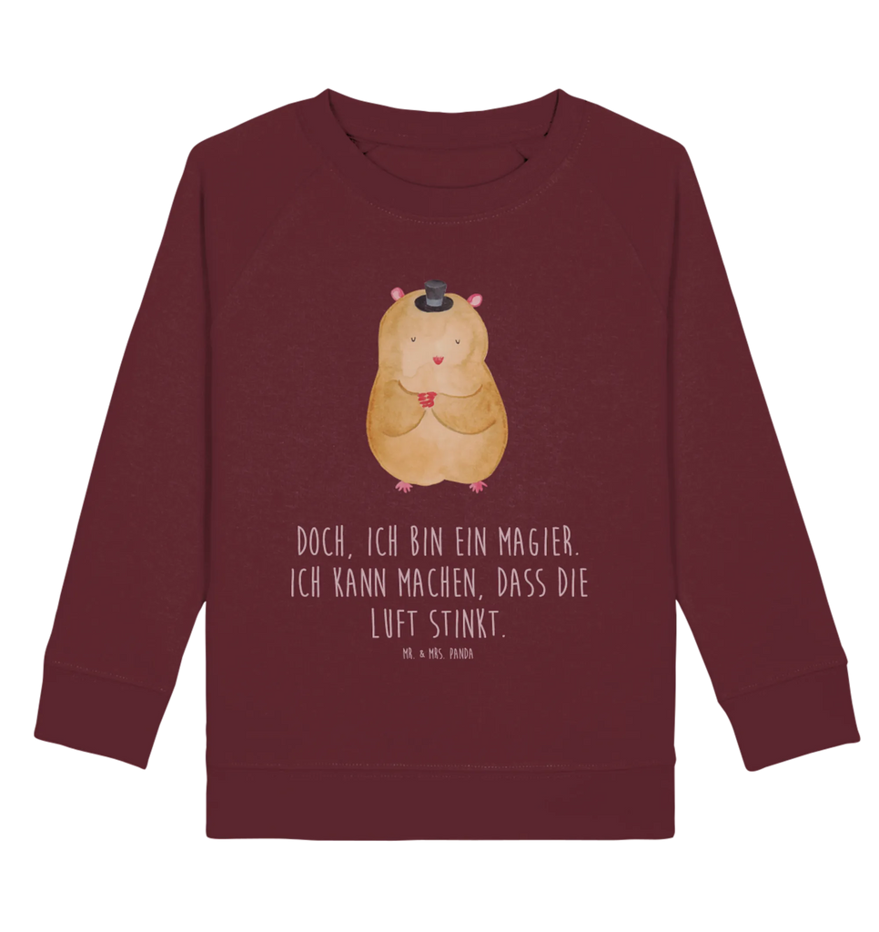 Organic Kinder Pullover Hamster mit Hut Kinder Pullover, Kinder Sweatshirt, Jungen, Mädchen, Tiermotive, Gute Laune, lustige Sprüche, Tiere, Hamster, Hut, Magier, Zylinder, Zwerghamster, Zauberer