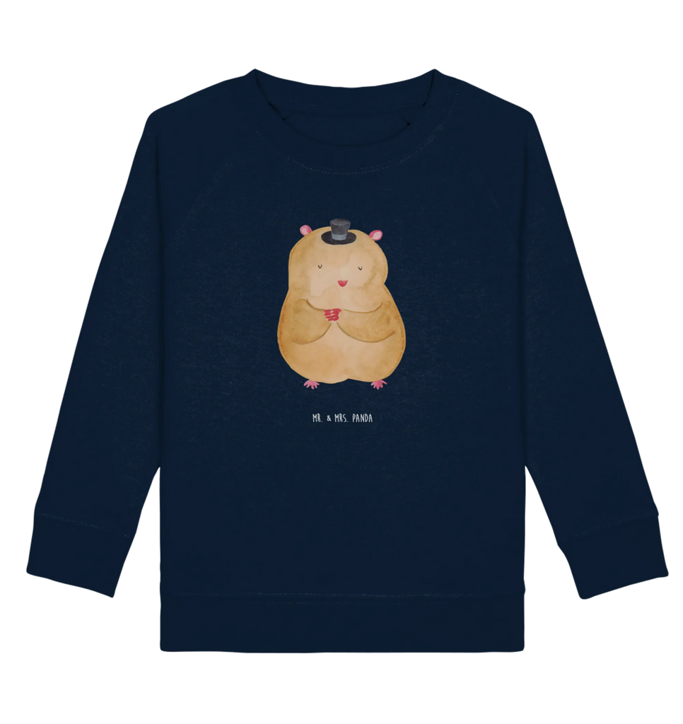 Organic Kinder Pullover Hamster mit Hut Kinder Pullover, Kinder Sweatshirt, Jungen, Mädchen, Tiermotive, Gute Laune, lustige Sprüche, Tiere, Hamster, Hut, Magier, Zylinder, Zwerghamster, Zauberer