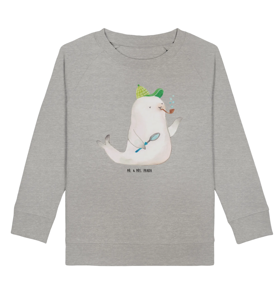 Organic Kinder Pullover Robbe Sherlock Kinder Pullover, Kinder Sweatshirt, Jungen, Mädchen, Tiermotive, Gute Laune, lustige Sprüche, Tiere