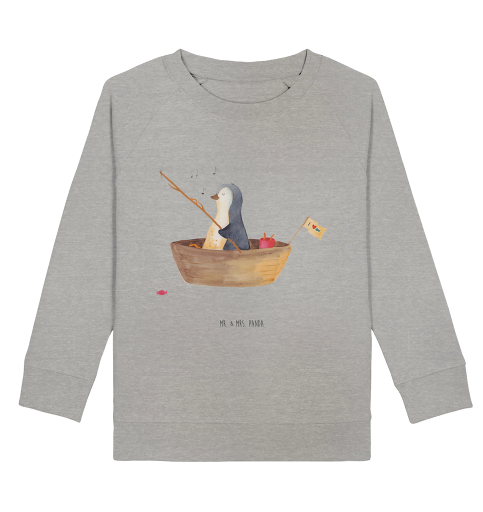 Organic Kinder Pullover Pinguin Angelboot Kinder Pullover, Kinder Sweatshirt, Jungen, Mädchen, Pinguin, Pinguine, Angeln, Boot, Angelboot, Lebenslust, Leben, genießen, Motivation, Neustart, Neuanfang, Trennung, Scheidung, Geschenkidee Liebeskummer