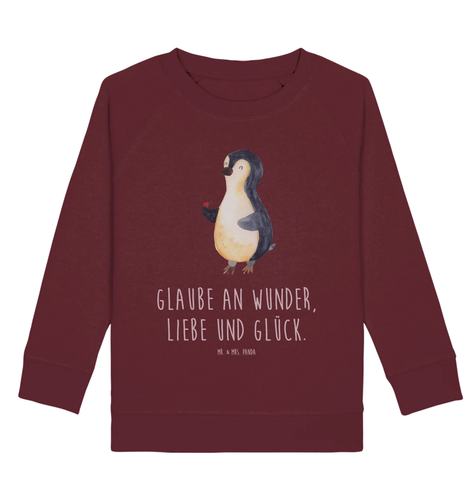 Organic Kinder Pullover Pinguin Marienkäfer Kinder Pullover, Kinder Sweatshirt, Jungen, Mädchen, Pinguin, Pinguine, Marienkäfer, Liebe, Wunder, Glück, Freude, Lebensfreude