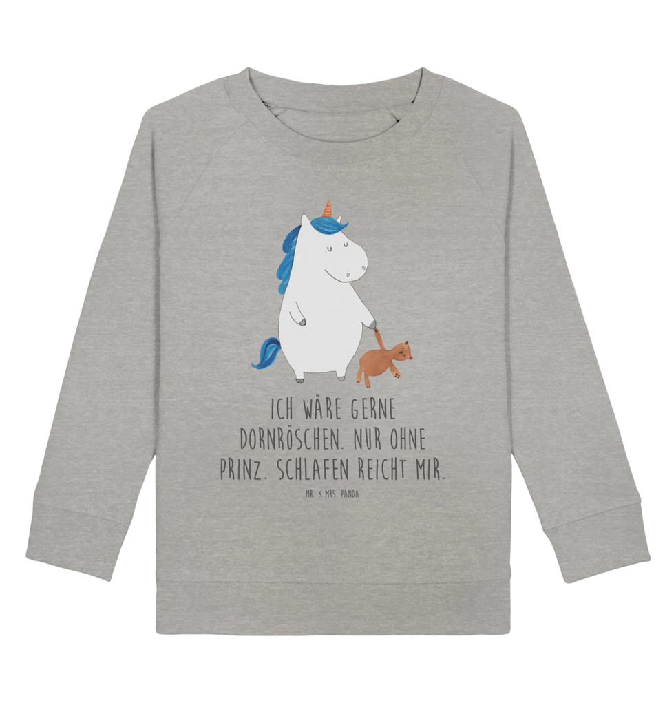 Organic Kinder Pullover Einhorn Teddy Kinder Pullover, Kinder Sweatshirt, Jungen, Mädchen, Einhorn, Einhörner, Einhorn Deko, Unicorn, schlafen, gute Nacht, Single, Bett, Träumen, Freundin, Singleleben