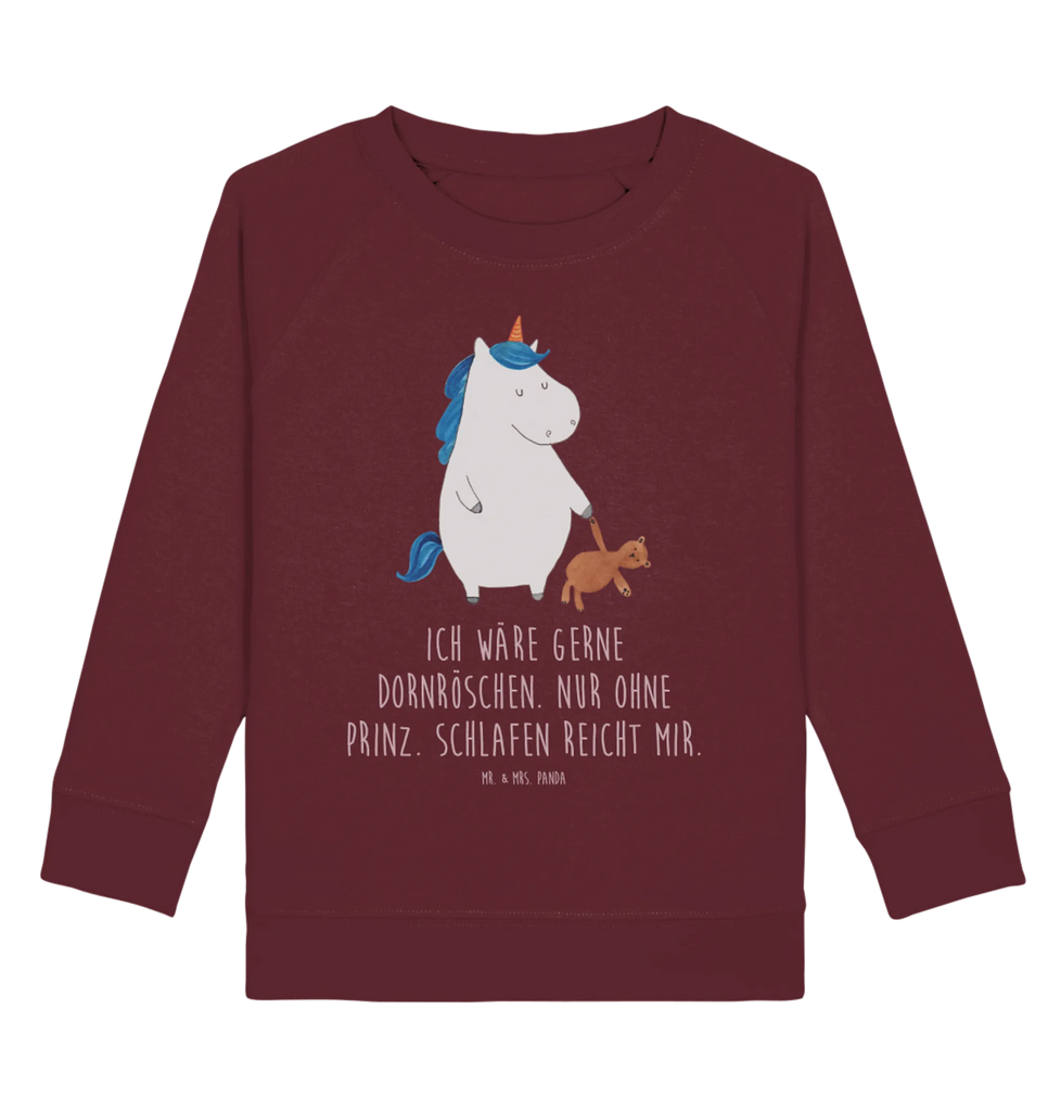 Organic Kinder Pullover Einhorn Teddy Kinder Pullover, Kinder Sweatshirt, Jungen, Mädchen, Einhorn, Einhörner, Einhorn Deko, Unicorn, schlafen, gute Nacht, Single, Bett, Träumen, Freundin, Singleleben