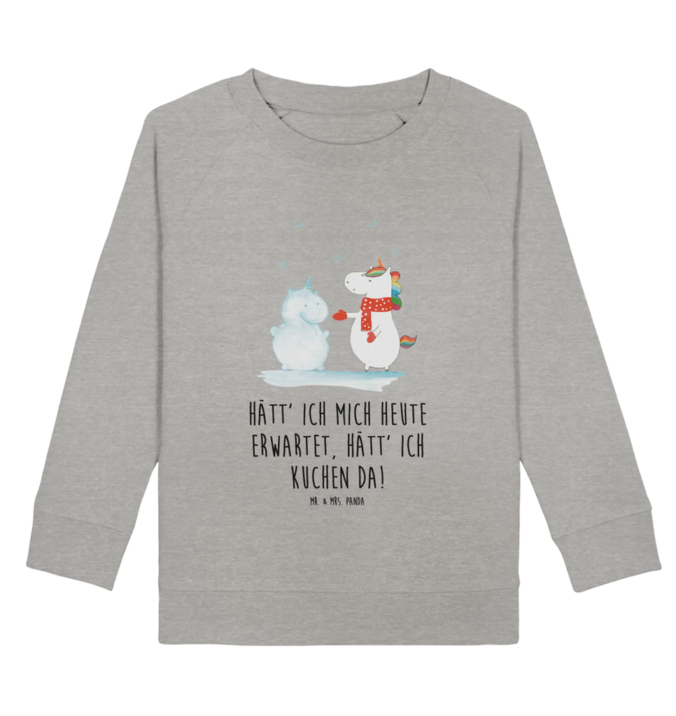 Organic Kinder Pullover Einhorn Schneemann Kinder Pullover, Kinder Sweatshirt, Jungen, Mädchen, Einhorn, Einhörner, Einhorn Deko, Unicorn, Schneemann, Winter, Schnee, Kuchen, Weihnachten, kalt, Mütze, Handschuhe, X-Mas