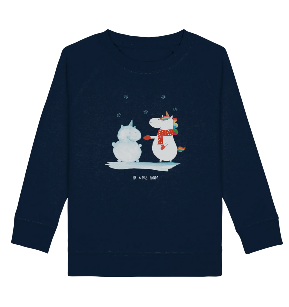 Organic Kinder Pullover Einhorn Schneemann Kinder Pullover, Kinder Sweatshirt, Jungen, Mädchen, Einhorn, Einhörner, Einhorn Deko, Unicorn, Schneemann, Winter, Schnee, Kuchen, Weihnachten, kalt, Mütze, Handschuhe, X-Mas