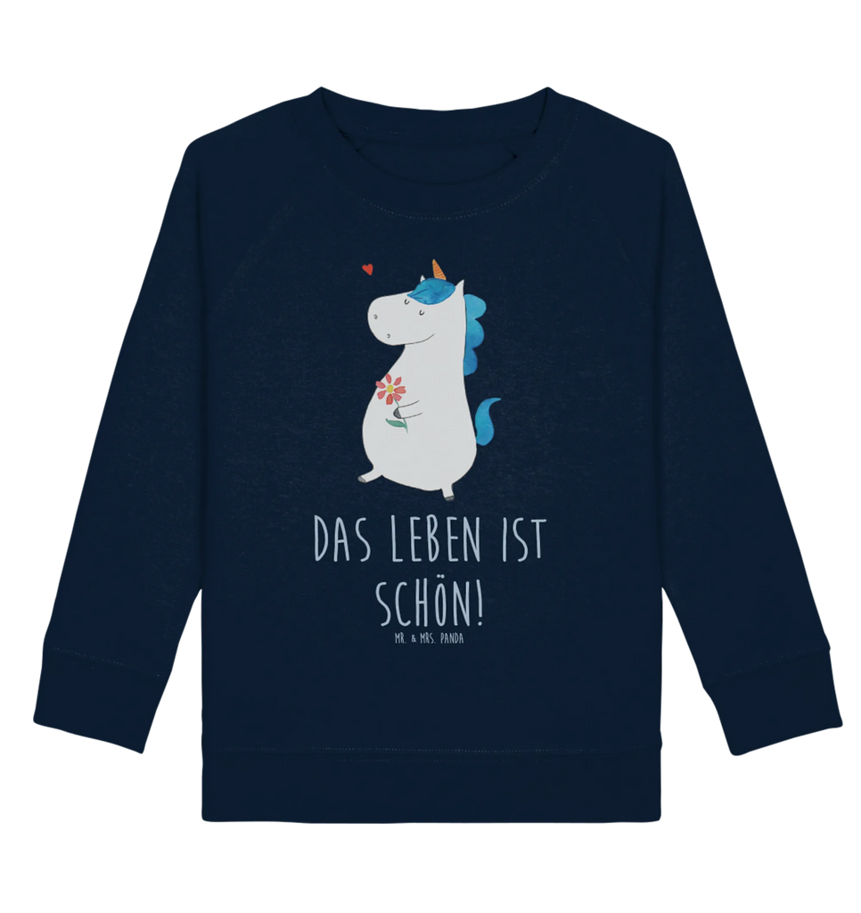 Organic Kinder Pullover Einhorn Spaziergang Kinder Pullover, Kinder Sweatshirt, Jungen, Mädchen, Einhorn, Einhörner, Einhorn Deko, Unicorn, Glitzer, Blumen, Spaziergang, Motivation, Gute Laune, Freude, Freundin, Mutter, Schwester