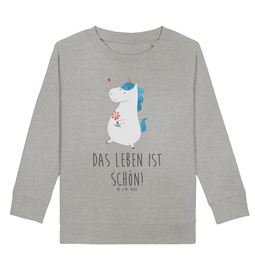 Organic Kinder Pullover Einhorn Spaziergang Kinder Pullover, Kinder Sweatshirt, Jungen, Mädchen, Einhorn, Einhörner, Einhorn Deko, Unicorn, Glitzer, Blumen, Spaziergang, Motivation, Gute Laune, Freude, Freundin, Mutter, Schwester