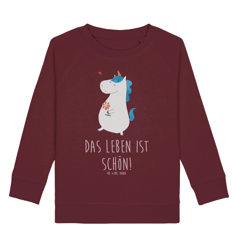 Organic Kinder Pullover Einhorn Spaziergang Kinder Pullover, Kinder Sweatshirt, Jungen, Mädchen, Einhorn, Einhörner, Einhorn Deko, Unicorn, Glitzer, Blumen, Spaziergang, Motivation, Gute Laune, Freude, Freundin, Mutter, Schwester