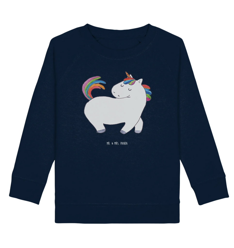 Organic Kinder Pullover Einhorn stolzierend Kinder Pullover, Kinder Sweatshirt, Jungen, Mädchen, Einhorn, Einhörner, Einhorn Deko, Unicorn, stolz, anders, bunt, Pferd, Reiter, Reiten, Freundin, Geschenk