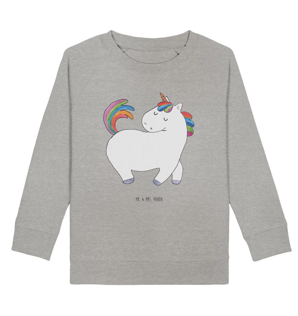 Organic Kinder Pullover Einhorn stolzierend Kinder Pullover, Kinder Sweatshirt, Jungen, Mädchen, Einhorn, Einhörner, Einhorn Deko, Unicorn, stolz, anders, bunt, Pferd, Reiter, Reiten, Freundin, Geschenk