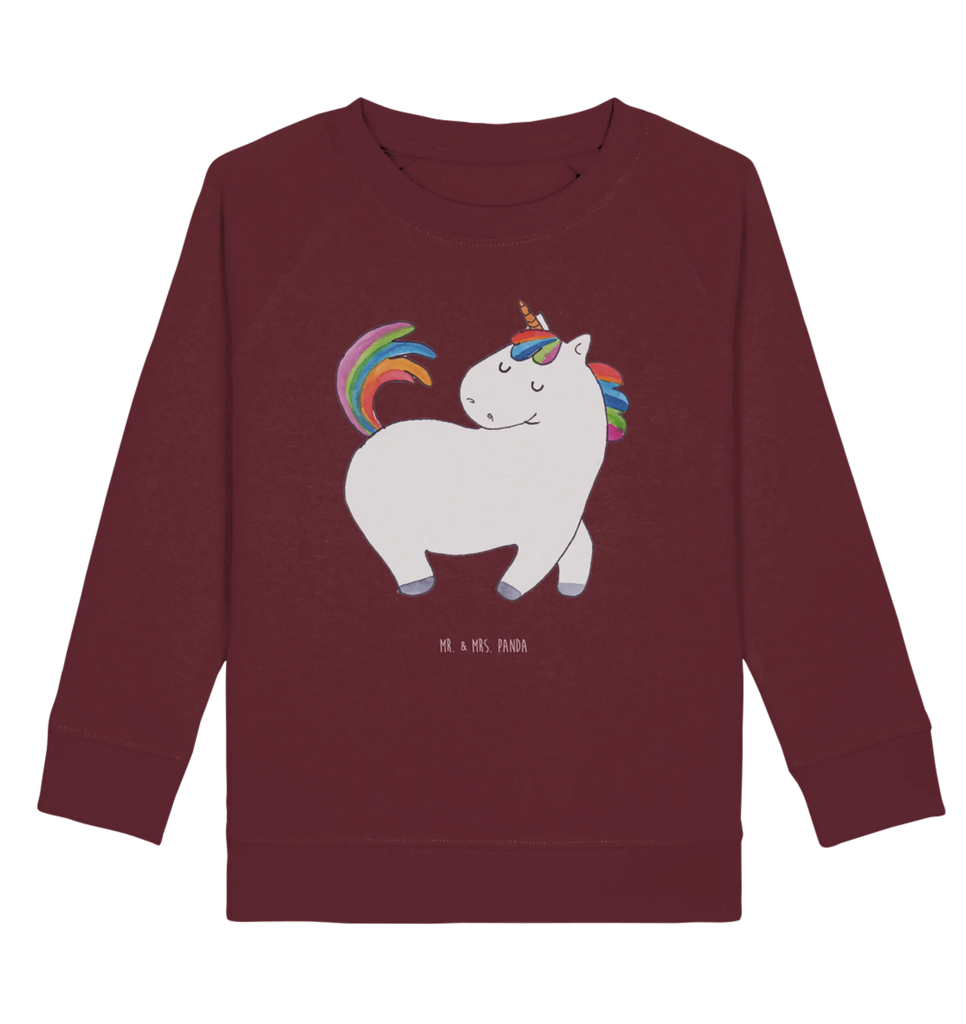 Organic Kinder Pullover Einhorn stolzierend Kinder Pullover, Kinder Sweatshirt, Jungen, Mädchen, Einhorn, Einhörner, Einhorn Deko, Unicorn, stolz, anders, bunt, Pferd, Reiter, Reiten, Freundin, Geschenk