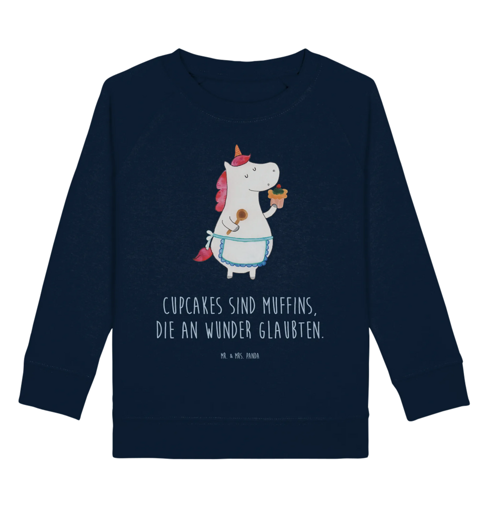 Organic Kinder Pullover Einhorn Küchenfee Kinder Pullover, Kinder Sweatshirt, Jungen, Mädchen, Einhorn, Einhörner, Einhorn Deko, Pegasus, Unicorn, backen, Muffin, Motivation, Träumer, träumen, Bäckerin, Hobbykoch, Koch, Torte, Kuchen