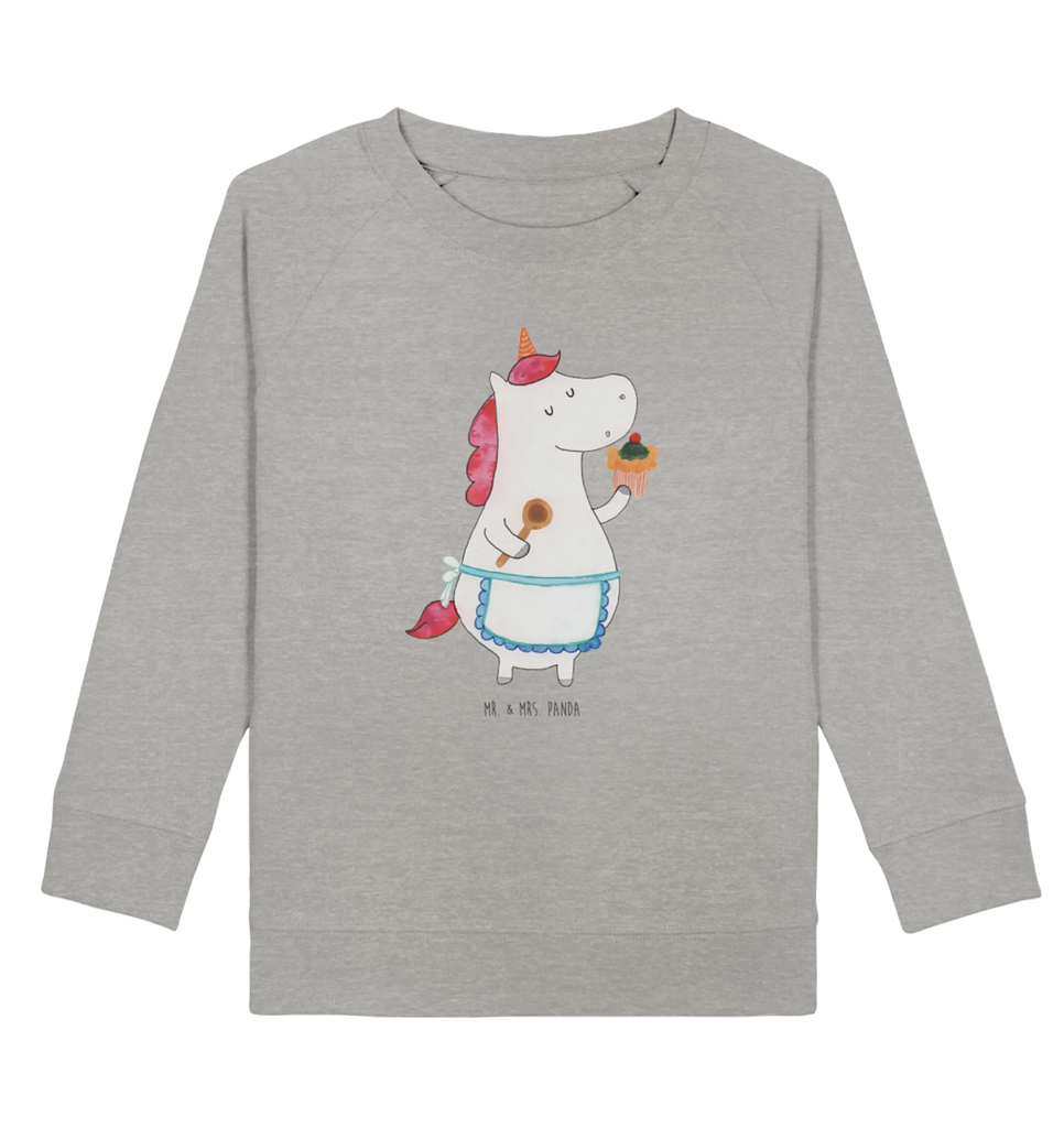 Organic Kinder Pullover Einhorn Küchenfee Kinder Pullover, Kinder Sweatshirt, Jungen, Mädchen, Einhorn, Einhörner, Einhorn Deko, Pegasus, Unicorn, backen, Muffin, Motivation, Träumer, träumen, Bäckerin, Hobbykoch, Koch, Torte, Kuchen