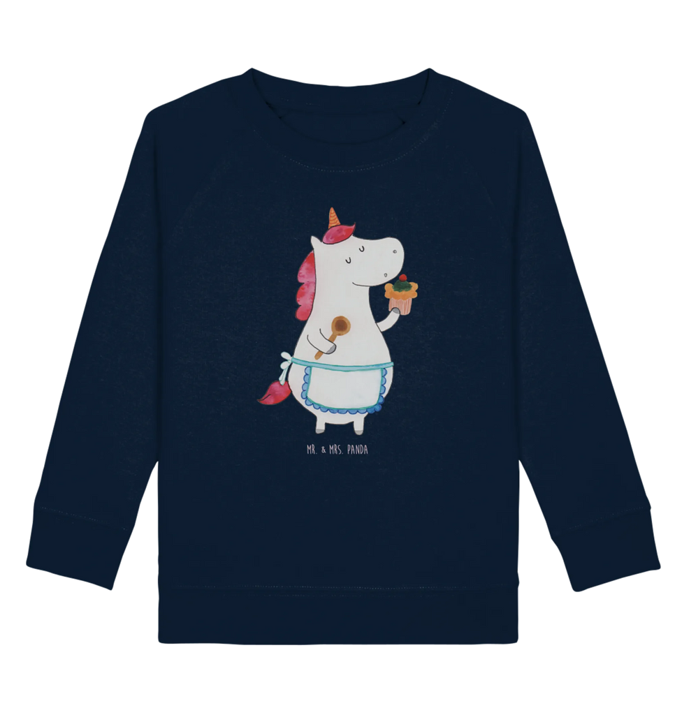 Organic Kinder Pullover Einhorn Küchenfee Kinder Pullover, Kinder Sweatshirt, Jungen, Mädchen, Einhorn, Einhörner, Einhorn Deko, Pegasus, Unicorn, backen, Muffin, Motivation, Träumer, träumen, Bäckerin, Hobbykoch, Koch, Torte, Kuchen