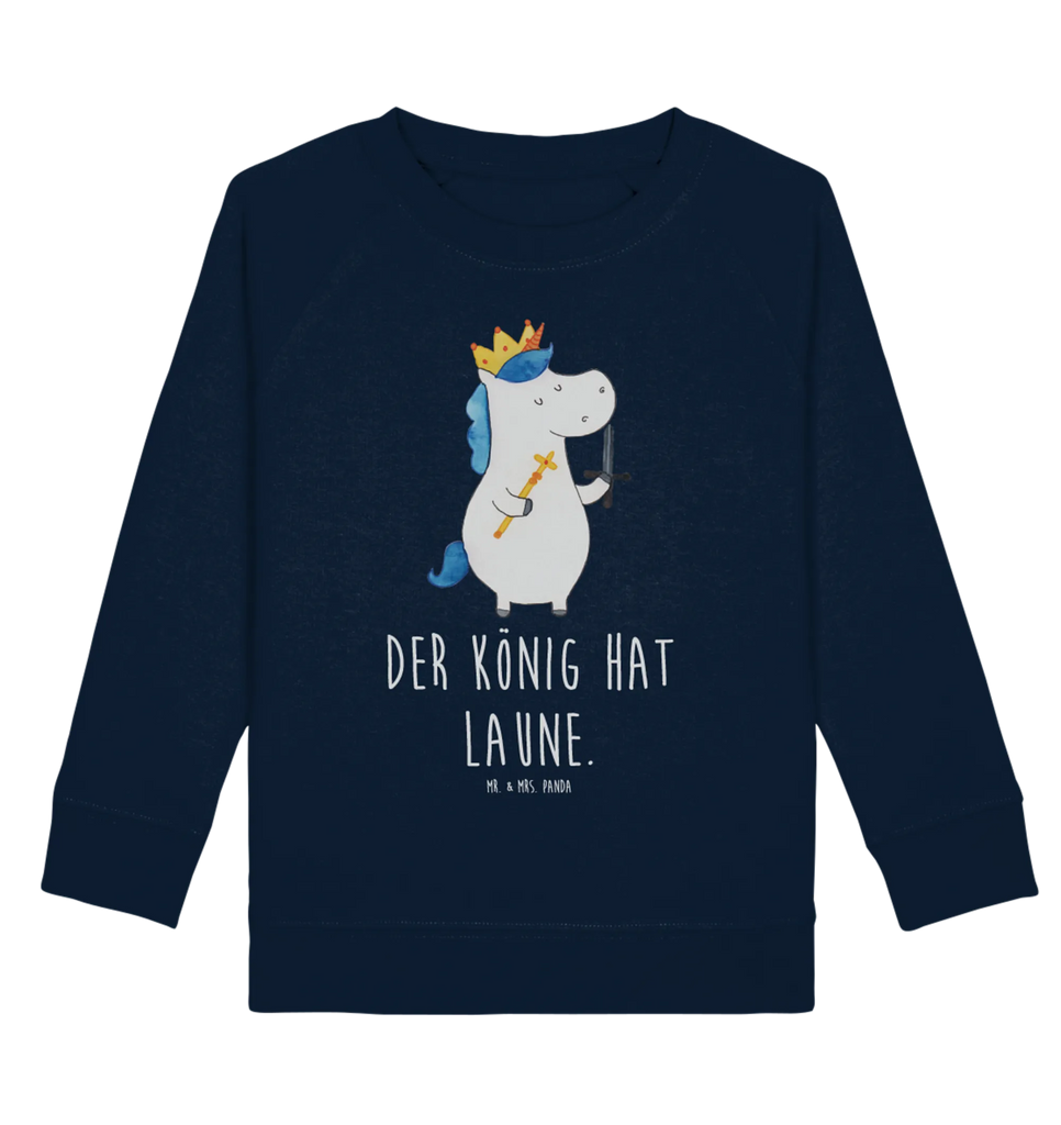 Organic Kinder Pullover Einhorn König mit Schwert Kinder Pullover, Kinder Sweatshirt, Jungen, Mädchen, Einhorn, Einhörner, Einhorn Deko, Pegasus, Unicorn, König, Ritter, Mittelalter