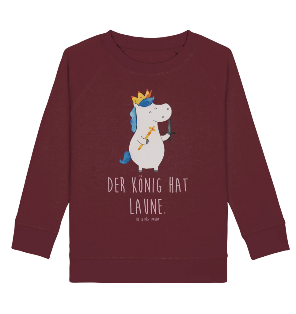 Organic Kinder Pullover Einhorn König mit Schwert Kinder Pullover, Kinder Sweatshirt, Jungen, Mädchen, Einhorn, Einhörner, Einhorn Deko, Pegasus, Unicorn, König, Ritter, Mittelalter