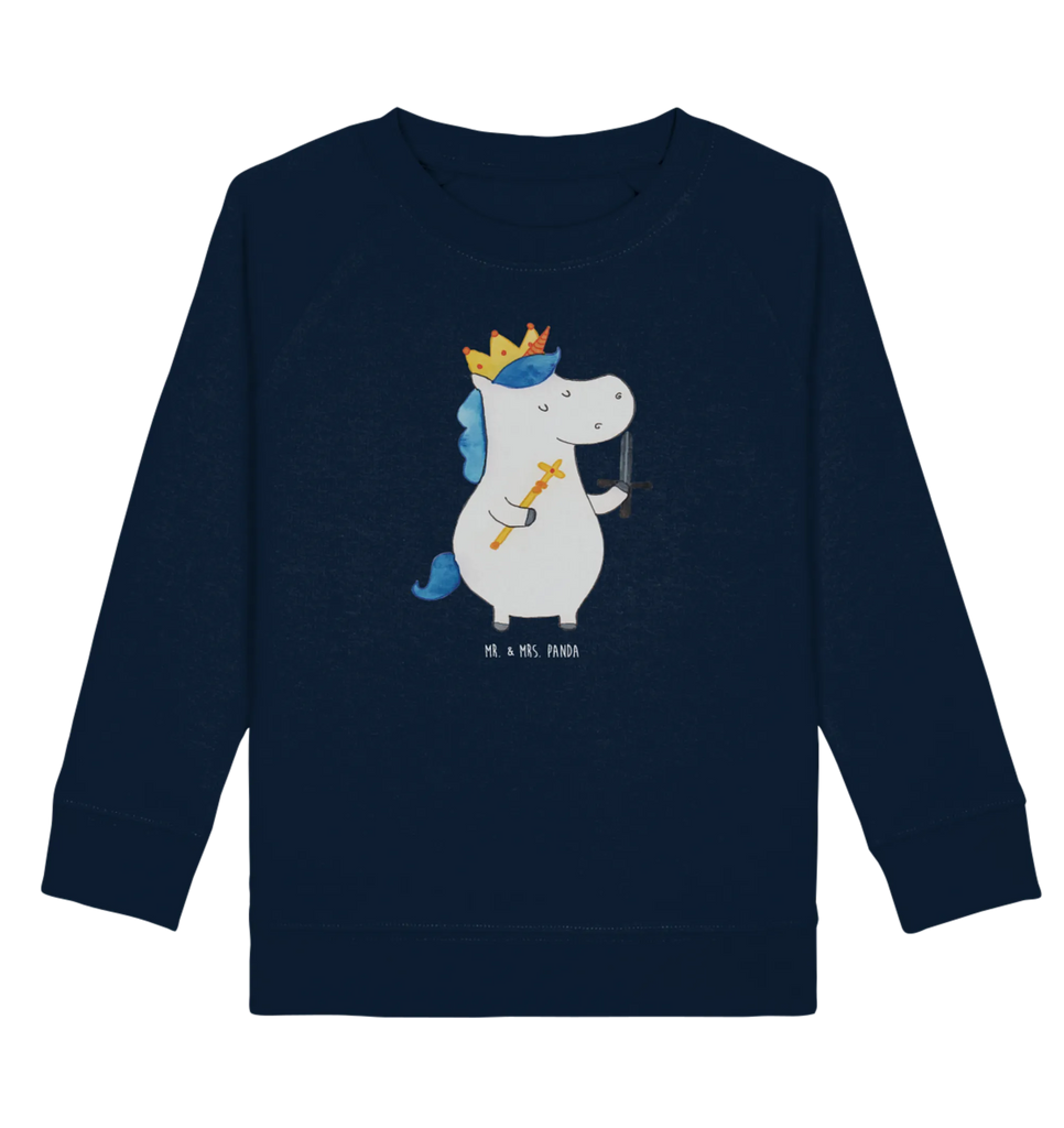 Organic Kinder Pullover Einhorn König mit Schwert Kinder Pullover, Kinder Sweatshirt, Jungen, Mädchen, Einhorn, Einhörner, Einhorn Deko, Pegasus, Unicorn, König, Ritter, Mittelalter