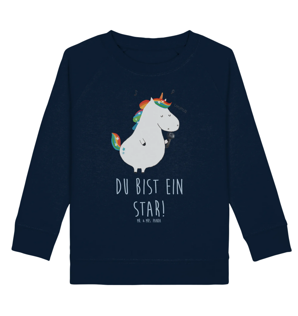 Organic Kinder Pullover Einhorn Sänger Kinder Pullover, Kinder Sweatshirt, Jungen, Mädchen, Einhorn, Einhörner, Einhorn Deko, Pegasus, Unicorn, Glitzer, Konfetti, Party, Geburtstag, Feier, Fest, Disco, Sängerin, Sänger, Freundin