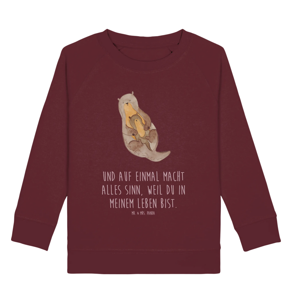 Organic Kinder Pullover Otter mit Kind Kinder Pullover, Kinder Sweatshirt, Jungen, Mädchen, Otter, Fischotter, Seeotter, Otter Seeotter See Otter