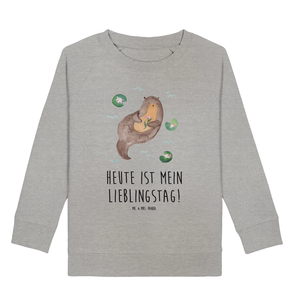 Organic Kinder Pullover Otter mit Seerose Kinder Pullover, Kinder Sweatshirt, Jungen, Mädchen, Otter, Fischotter, Seeotter, Otter Seeotter See Otter