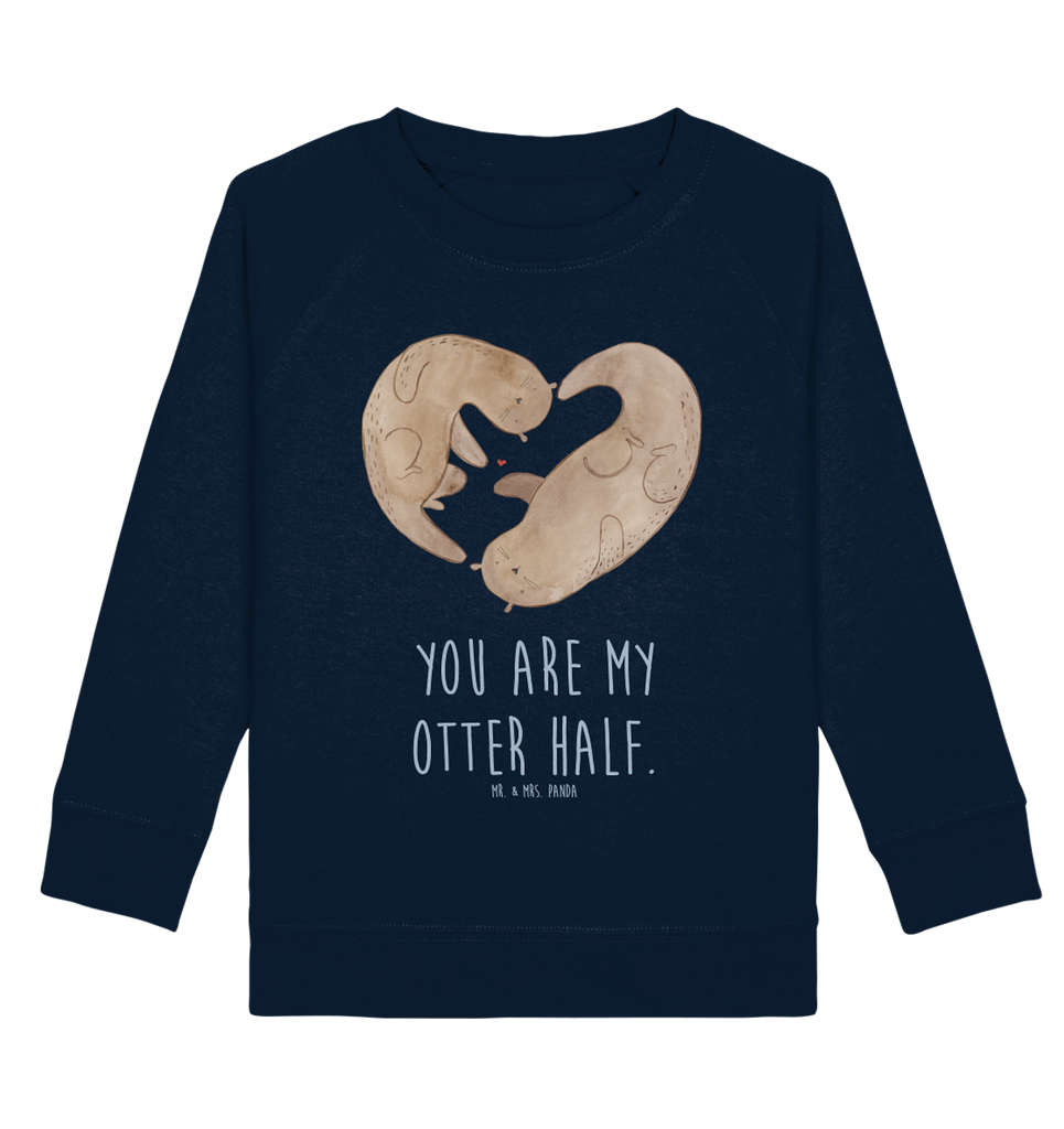 Organic Kinder Pullover Otter Herz Kinder Pullover, Kinder Sweatshirt, Jungen, Mädchen, Otter, Fischotter, Seeotter, Liebe, Herz, Liebesbeweis, Liebesgeschenk, Bessere Hälfte, Love you, Jahrestag, Hochzeitstag, Verlobung, gemeinsames Leben