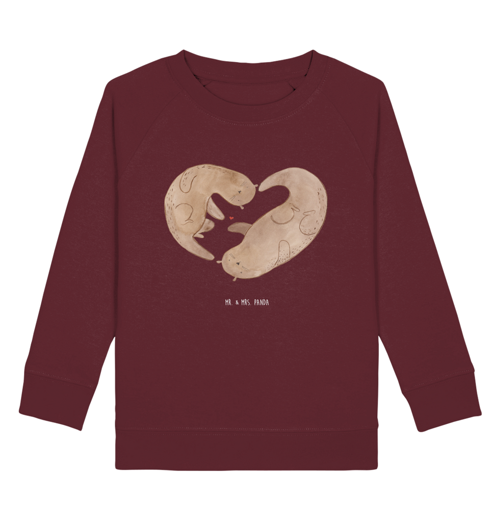 Organic Kinder Pullover Otter Herz Kinder Pullover, Kinder Sweatshirt, Jungen, Mädchen, Otter, Fischotter, Seeotter, Liebe, Herz, Liebesbeweis, Liebesgeschenk, Bessere Hälfte, Love you, Jahrestag, Hochzeitstag, Verlobung, gemeinsames Leben